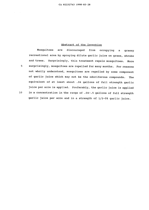 Document de brevet canadien 2232763. Abrégé 19971220. Image 1 de 1