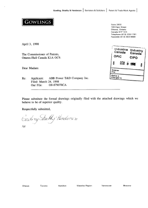 Document de brevet canadien 2233104. Correspondance 19971203. Image 1 de 9