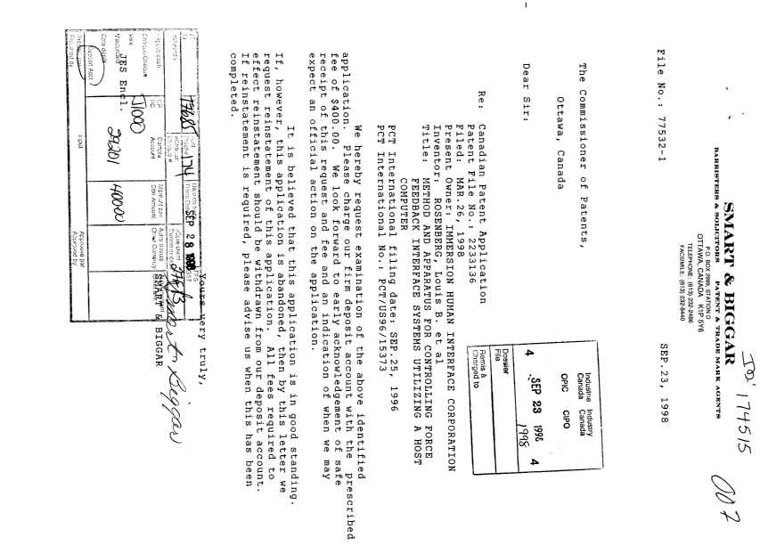 Document de brevet canadien 2233136. Poursuite-Amendment 19980923. Image 1 de 1