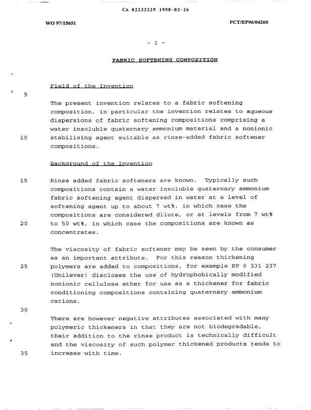 Canadian Patent Document 2233229. Description 20070522. Image 1 of 15