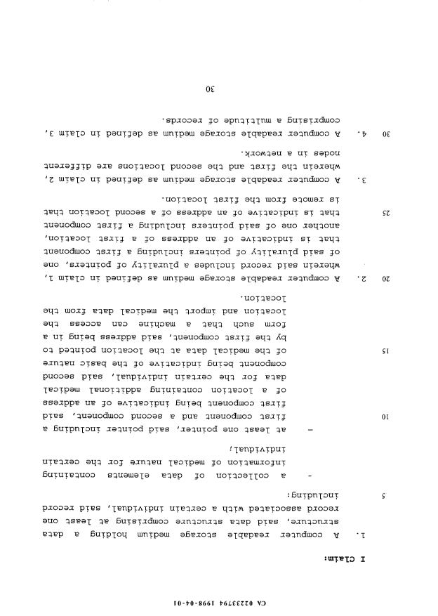 Document de brevet canadien 2233794. Revendications 19971201. Image 1 de 4