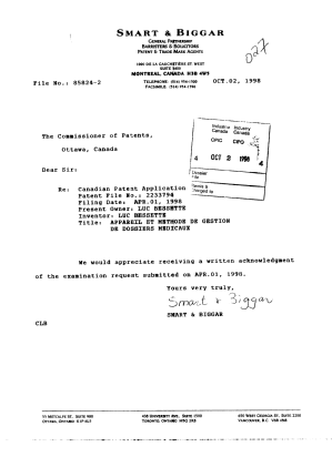 Canadian Patent Document 2233794. Prosecution-Amendment 19971202. Image 1 of 1