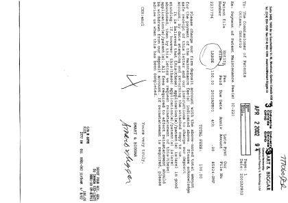 Document de brevet canadien 2233794. Taxes 20011202. Image 1 de 1