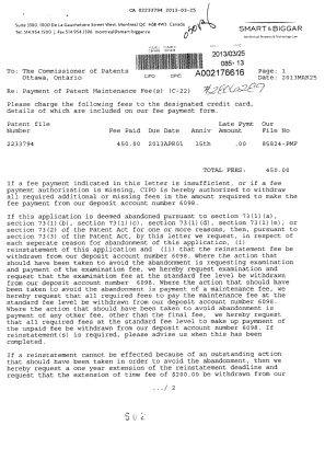 Document de brevet canadien 2233794. Taxes 20121225. Image 1 de 2