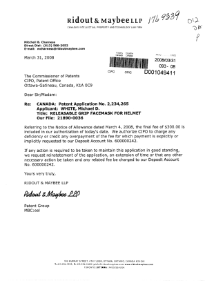 Canadian Patent Document 2234265. Correspondence 20080331. Image 1 of 1