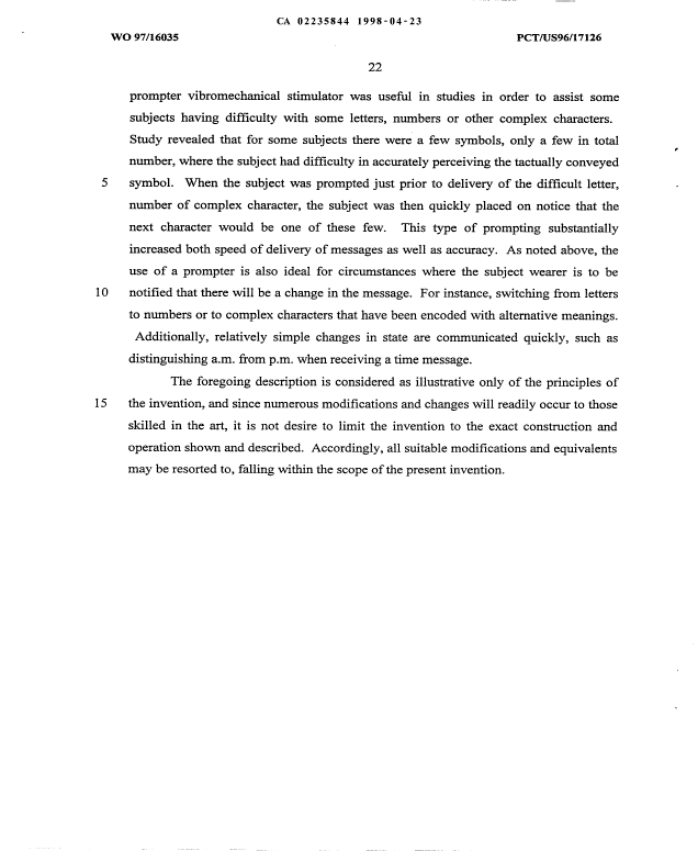 Canadian Patent Document 2235844. Description 19980423. Image 22 of 22