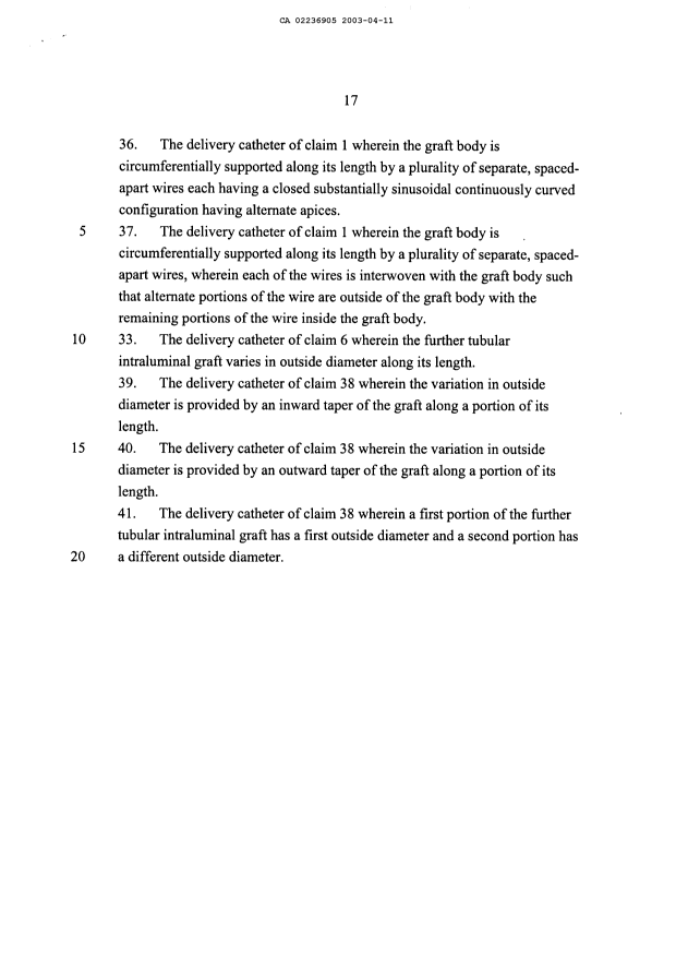 Canadian Patent Document 2236905. Prosecution-Amendment 20030411. Image 4 of 4