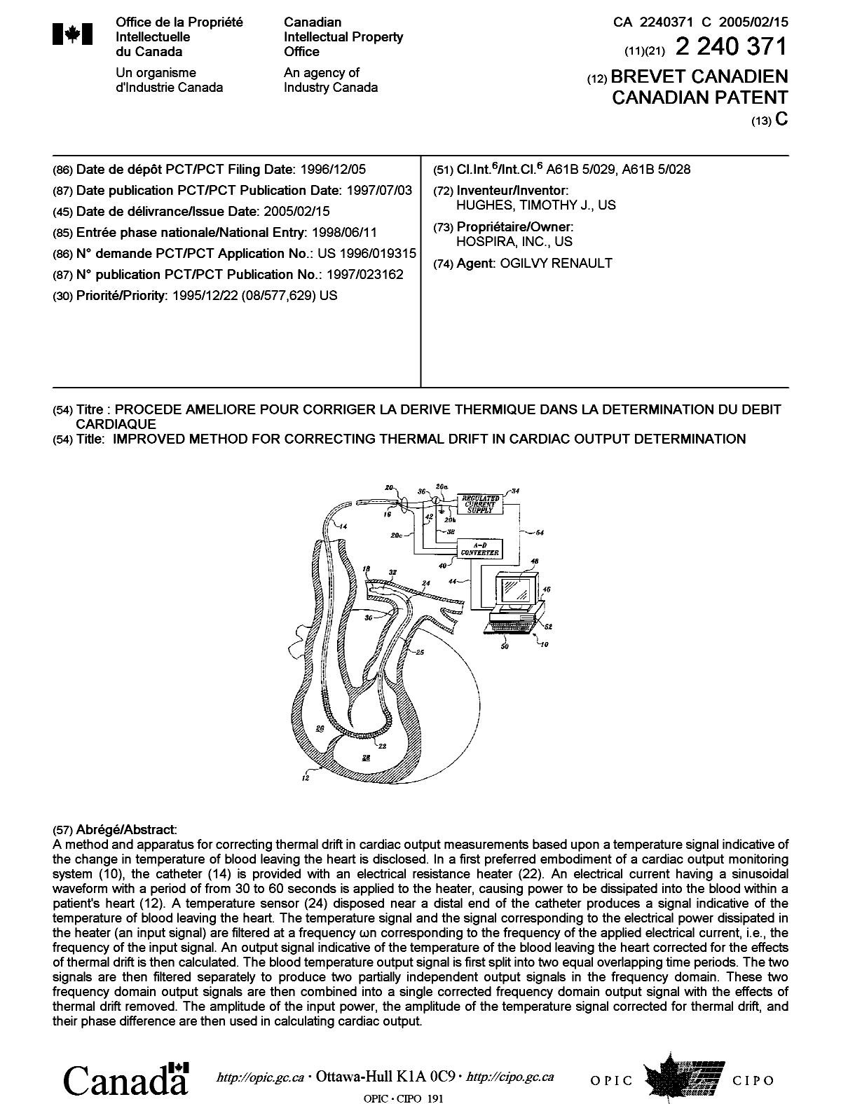 Canadian Patent Document 2240371. Cover Page 20050121. Image 1 of 1