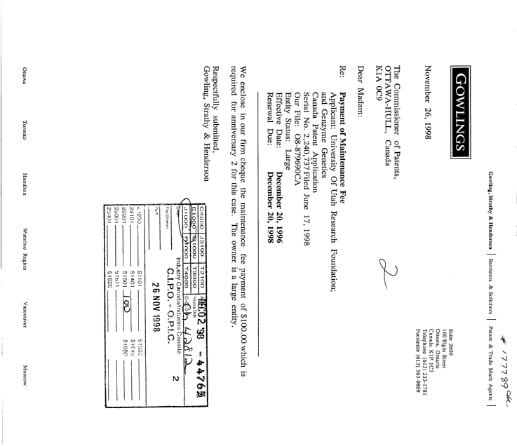 Document de brevet canadien 2240737. Taxes 19971226. Image 1 de 1