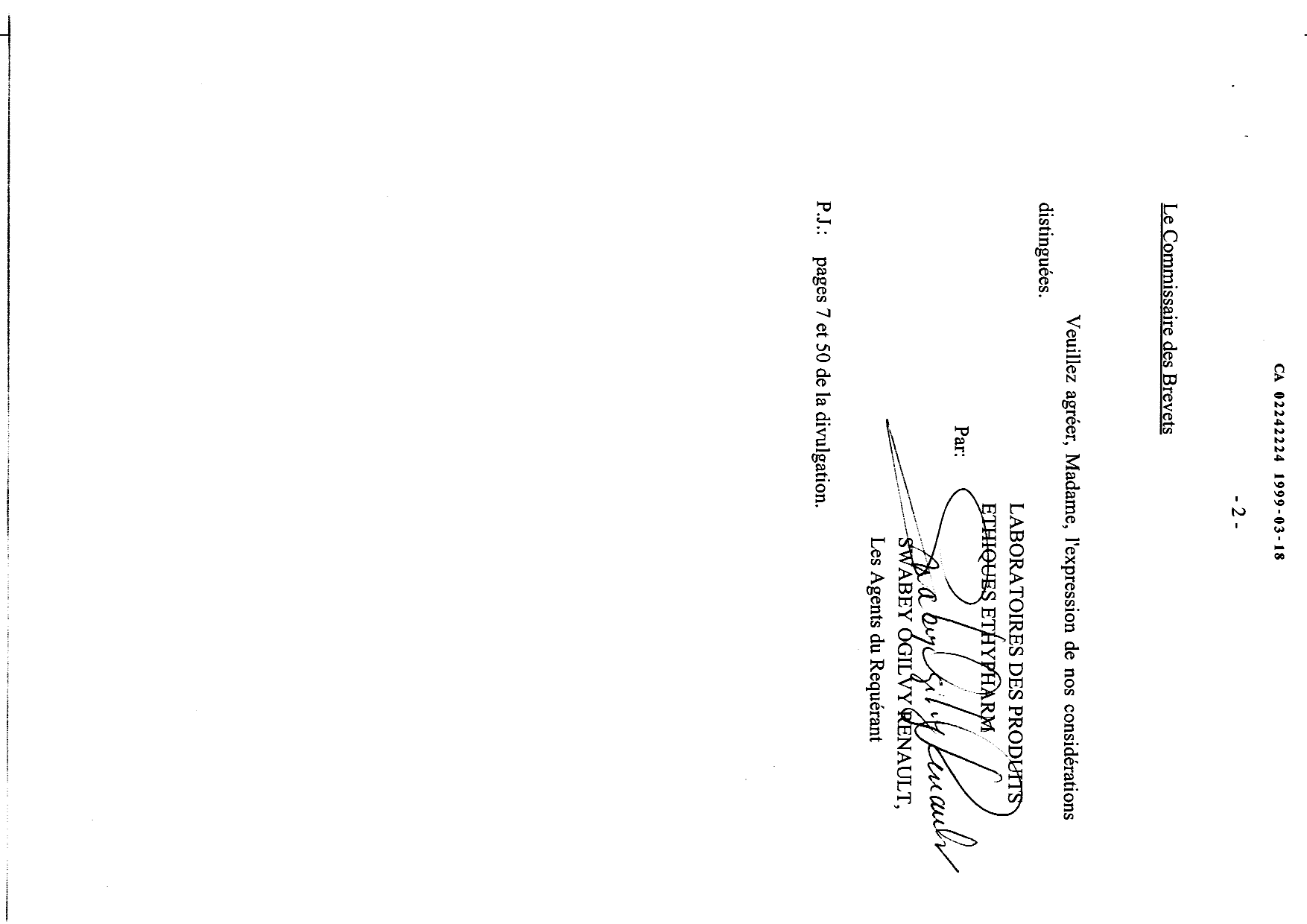 Canadian Patent Document 2242224. Prosecution-Amendment 19981218. Image 2 of 4