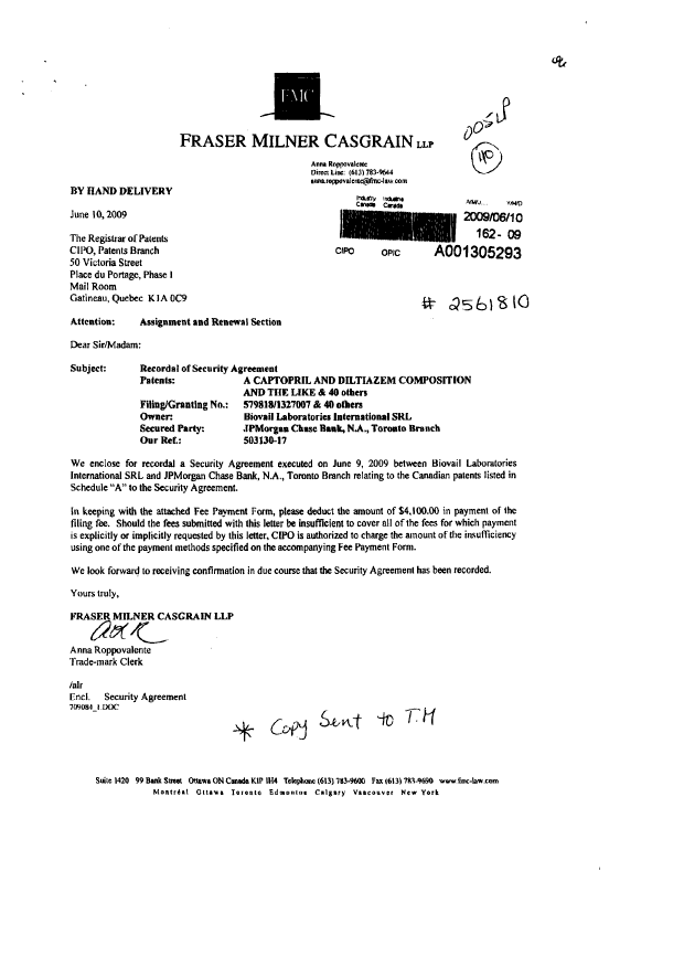 Document de brevet canadien 2242224. Correspondance 20090909. Image 11 de 11