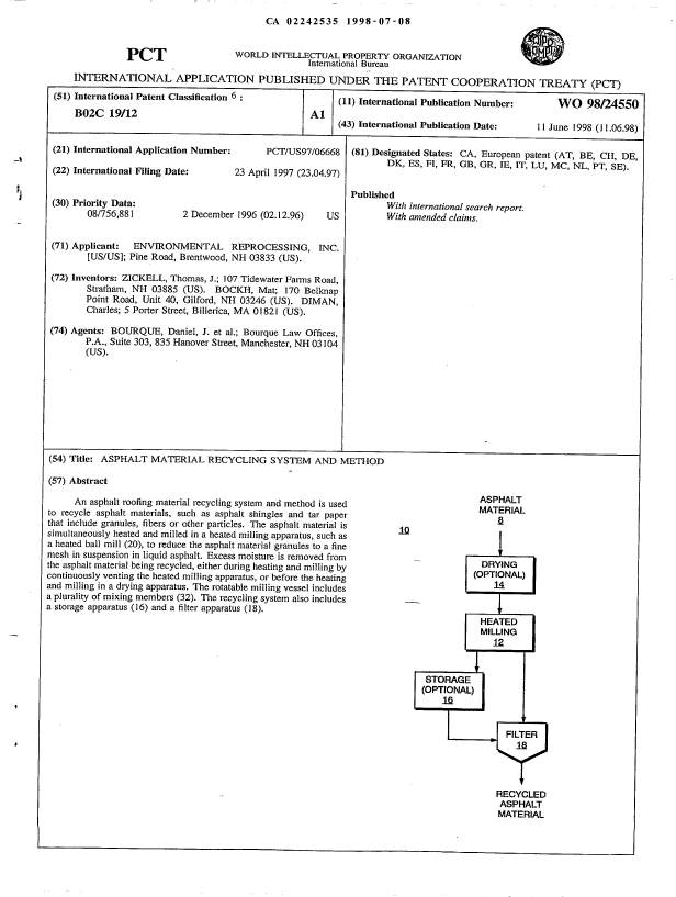 Canadian Patent Document 2242535. Abstract 20021004. Image 1 of 1