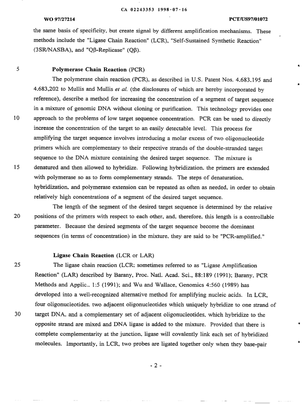 Canadian Patent Document 2243353. Description 19990125. Image 2 of 322