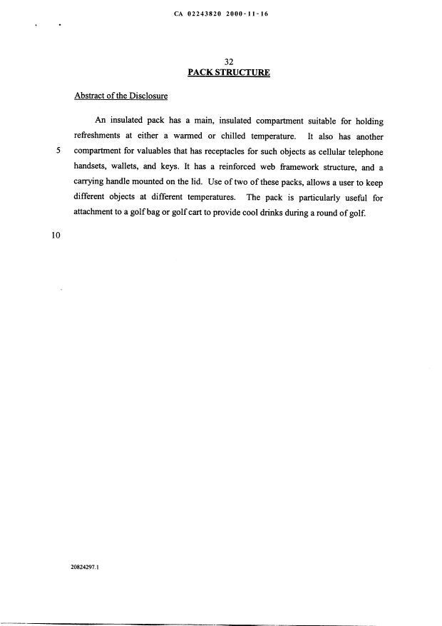 Canadian Patent Document 2243820. Prosecution-Amendment 20001116. Image 25 of 25