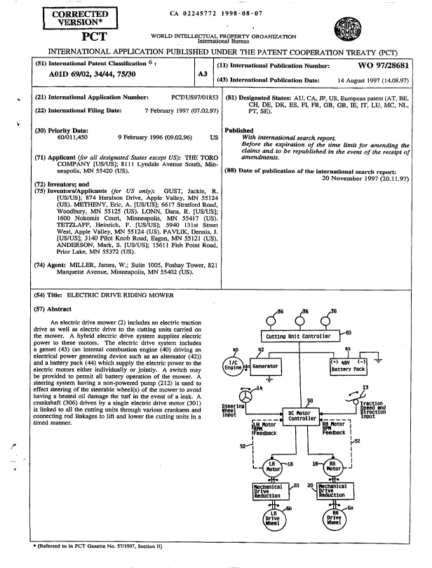 Document de brevet canadien 2245772. Abrégé 19980807. Image 1 de 1