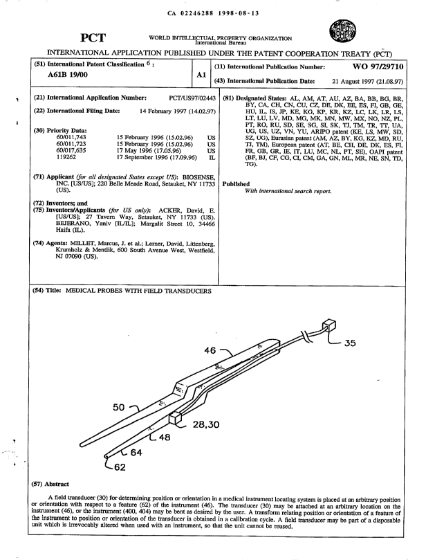 Canadian Patent Document 2246288. Abstract 19971213. Image 1 of 1
