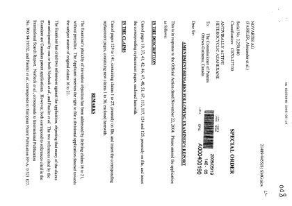 Canadian Patent Document 2250840. Prosecution-Amendment 20041219. Image 1 of 34