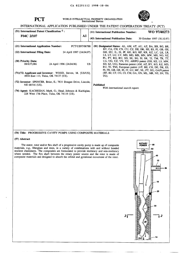 Canadian Patent Document 2251112. Abstract 19981006. Image 1 of 1