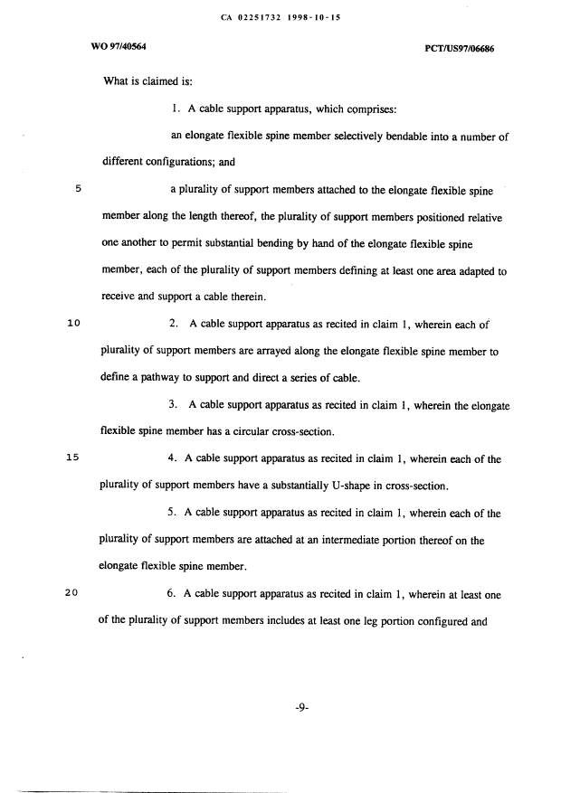Document de brevet canadien 2251732. Revendications 19981015. Image 1 de 4