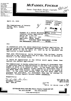 Canadian Patent Document 2251732. Fees 20000420. Image 1 of 1