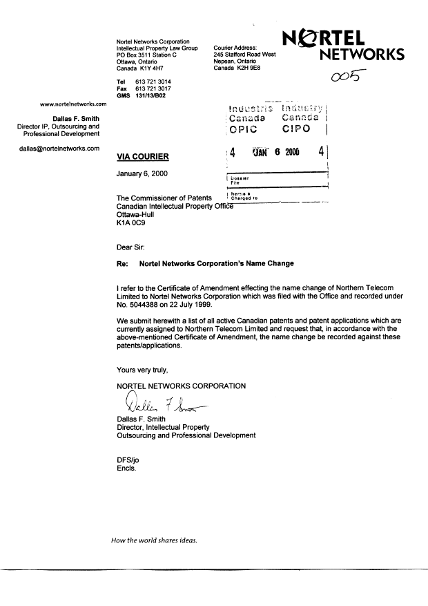 Document de brevet canadien 2252410. Cession 20000106. Image 1 de 43