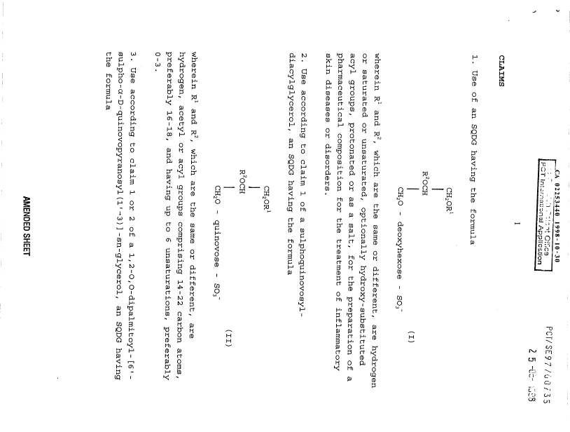 Document de brevet canadien 2253440. Revendications 19981030. Image 1 de 4