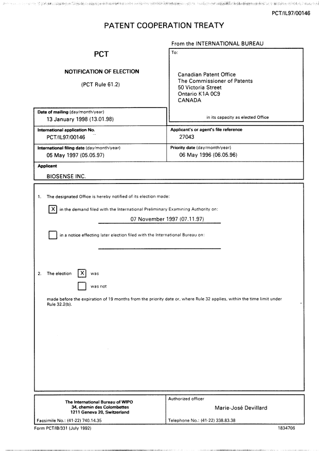 Document de brevet canadien 2253634. PCT 19981104. Image 2 de 11