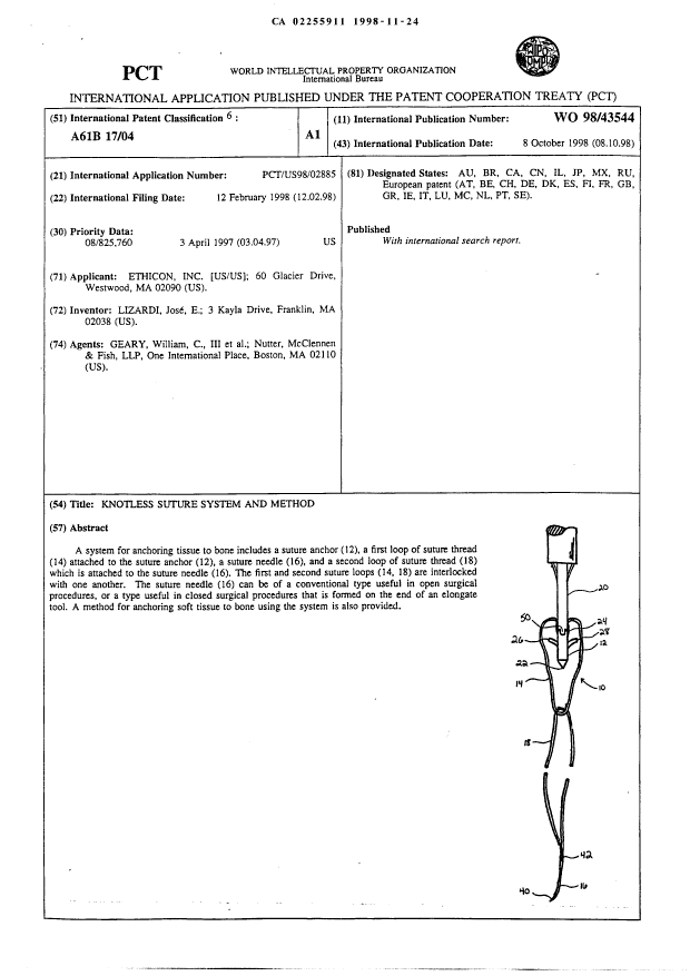 Canadian Patent Document 2255911. Abstract 19971224. Image 1 of 1