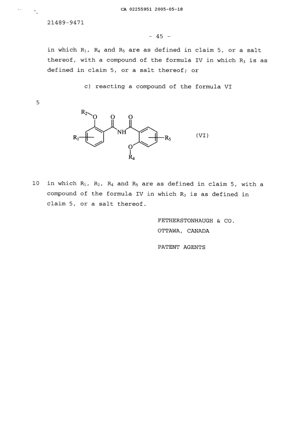 Document de brevet canadien 2255951. Revendications 20041218. Image 12 de 12