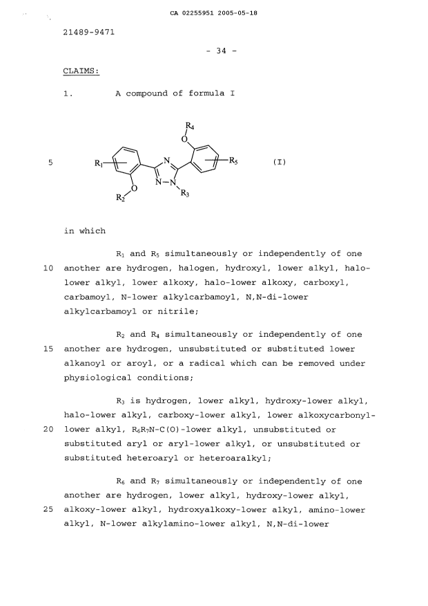 Document de brevet canadien 2255951. Revendications 20041218. Image 1 de 12