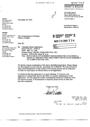 Canadian Patent Document 2256132. Prosecution-Amendment 20001229. Image 1 of 1