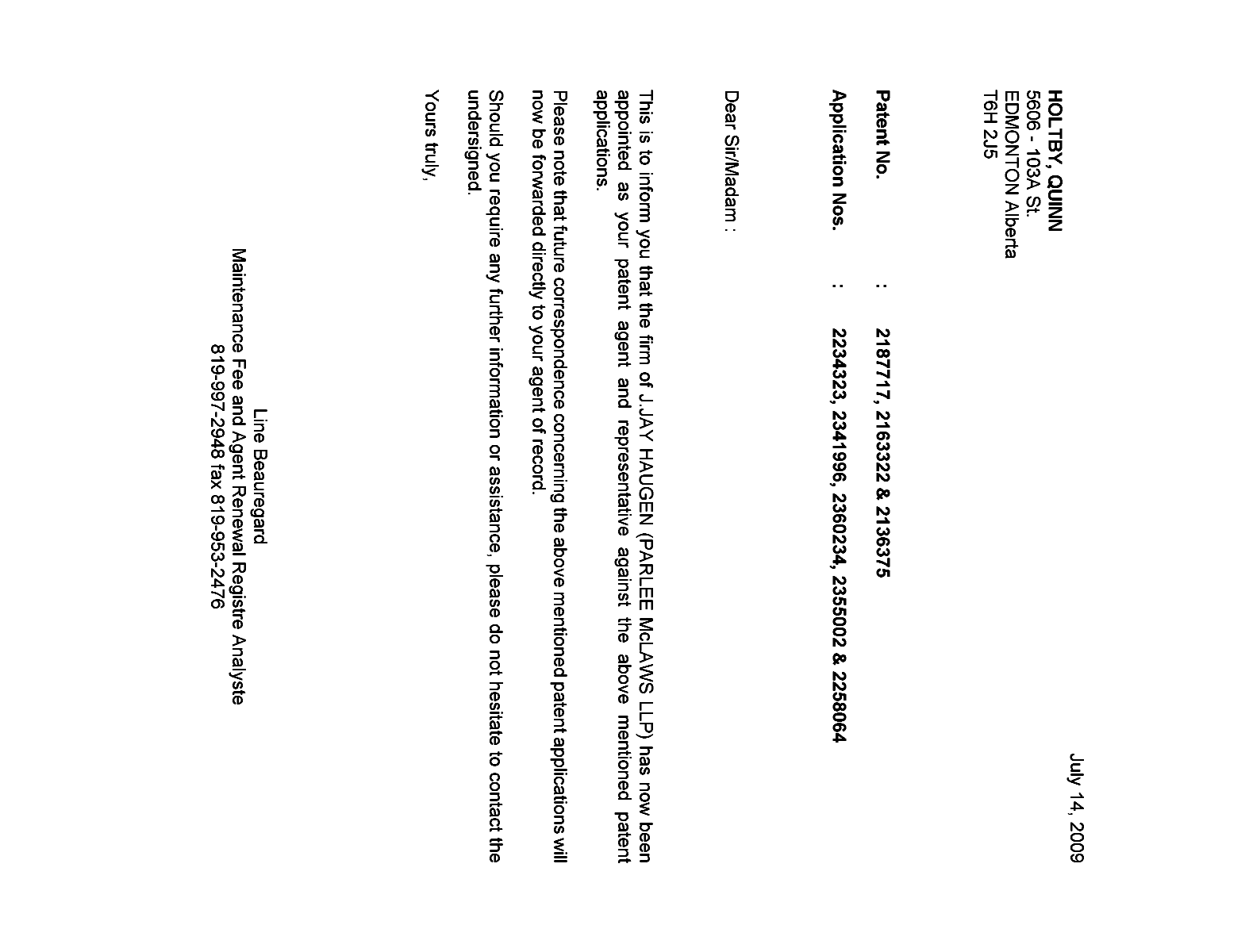 Canadian Patent Document 2258064. Correspondence 20081214. Image 1 of 1