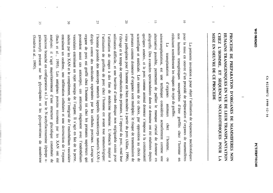 Canadian Patent Document 2258872. Description 19991124. Image 1 of 50