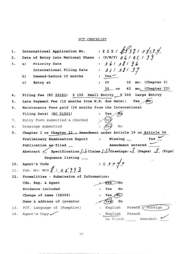 Document de brevet canadien 2260045. PCT 19990106. Image 1 de 21