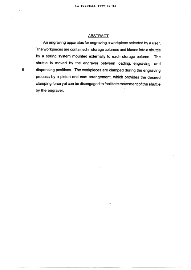 Document de brevet canadien 2260666. Abrégé 19990204. Image 1 de 1