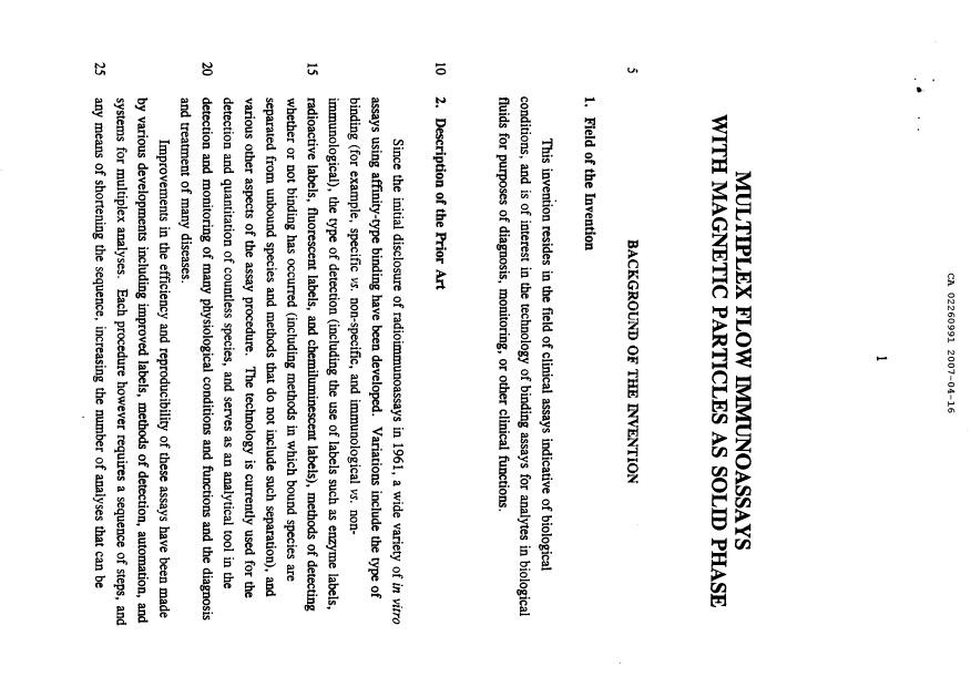 Canadian Patent Document 2260991. Description 20070416. Image 1 of 14