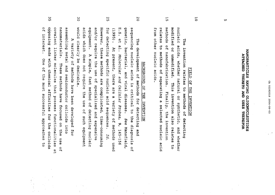 Canadian Patent Document 2262018. Description 20040803. Image 1 of 98