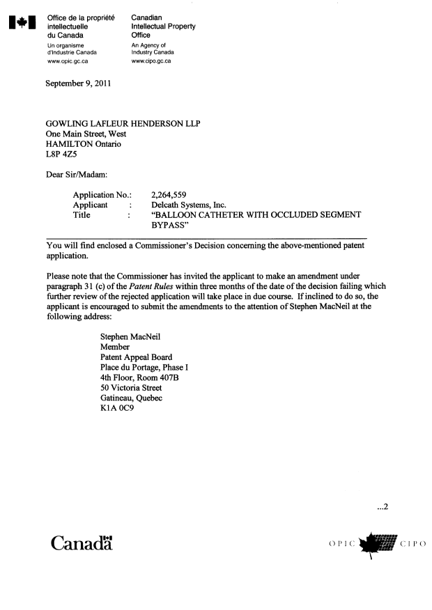 Document de brevet canadien 2264559. Poursuite-Amendment 20110909. Image 1 de 26