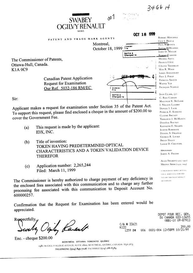 Document de brevet canadien 2265244. Poursuite-Amendment 19981218. Image 1 de 1