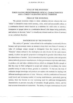 Canadian Patent Document 2265244. Description 20021215. Image 1 of 27