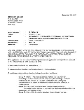 Canadian Patent Document 2266025. Prosecution-Amendment 20071213. Image 1 of 2