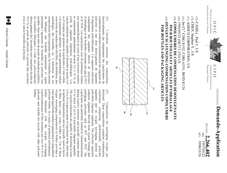 Canadian Patent Document 2266402. Cover Page 19990528. Image 1 of 1