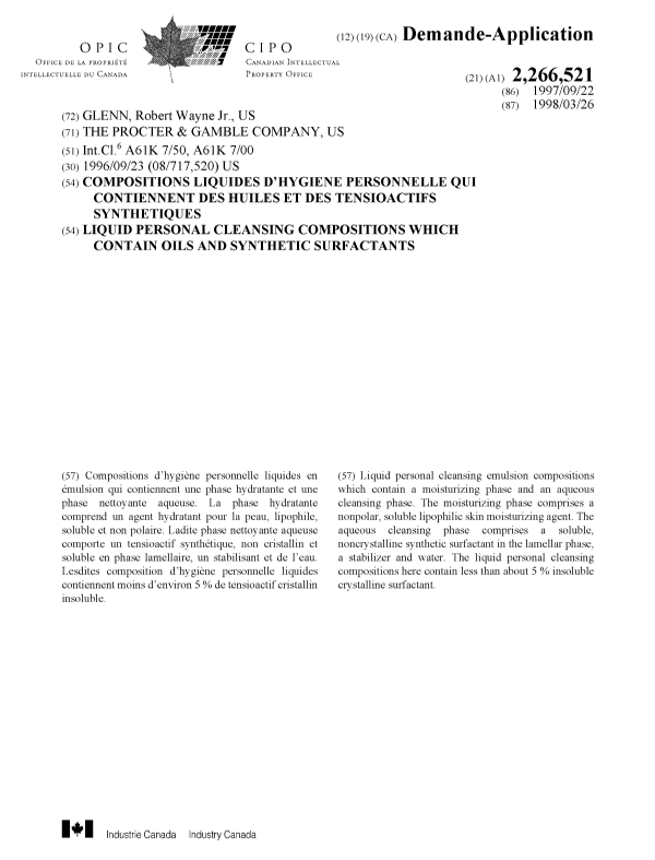 Document de brevet canadien 2266521. Page couverture 19990527. Image 1 de 1