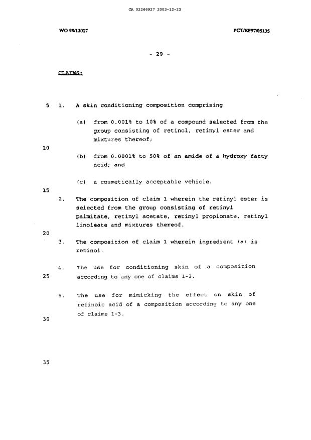 Document de brevet canadien 2266927. Revendications 20031223. Image 1 de 1