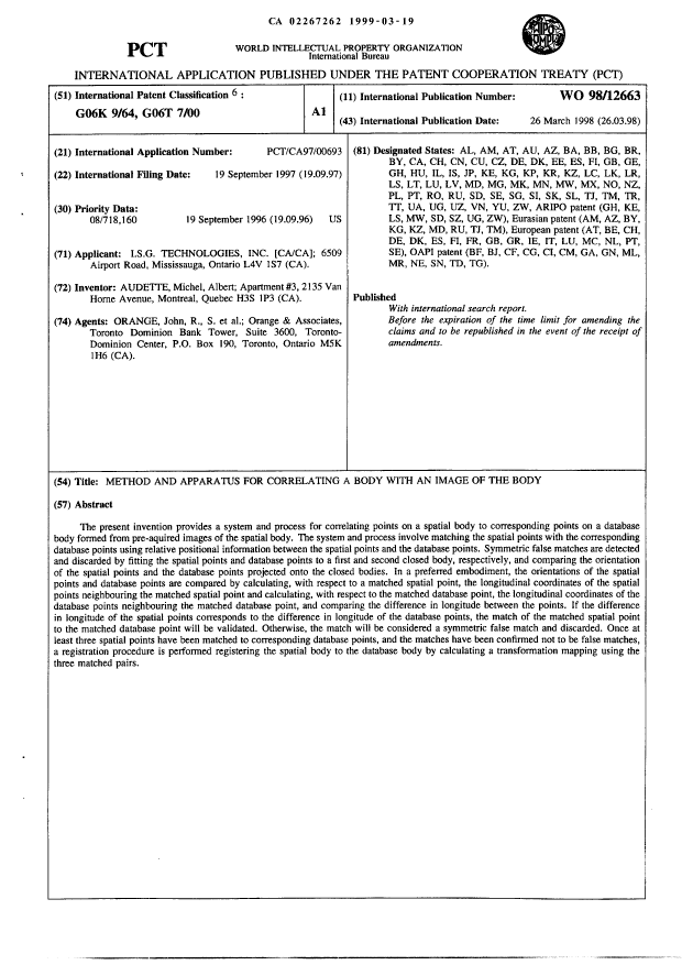 Canadian Patent Document 2267262. Abstract 19990319. Image 1 of 1