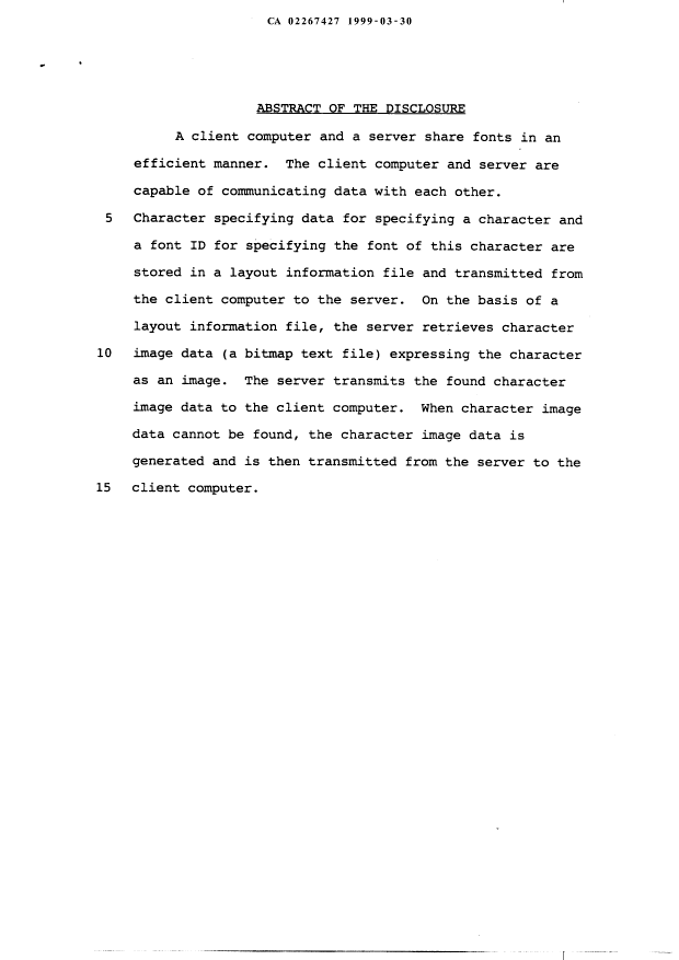 Document de brevet canadien 2267427. Abrégé 19990330. Image 1 de 1