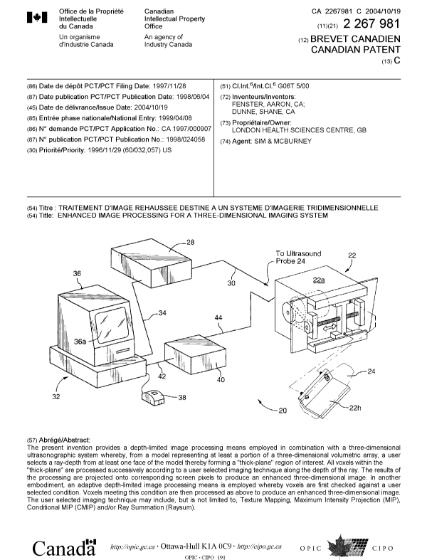 Document de brevet canadien 2267981. Page couverture 20040922. Image 1 de 1