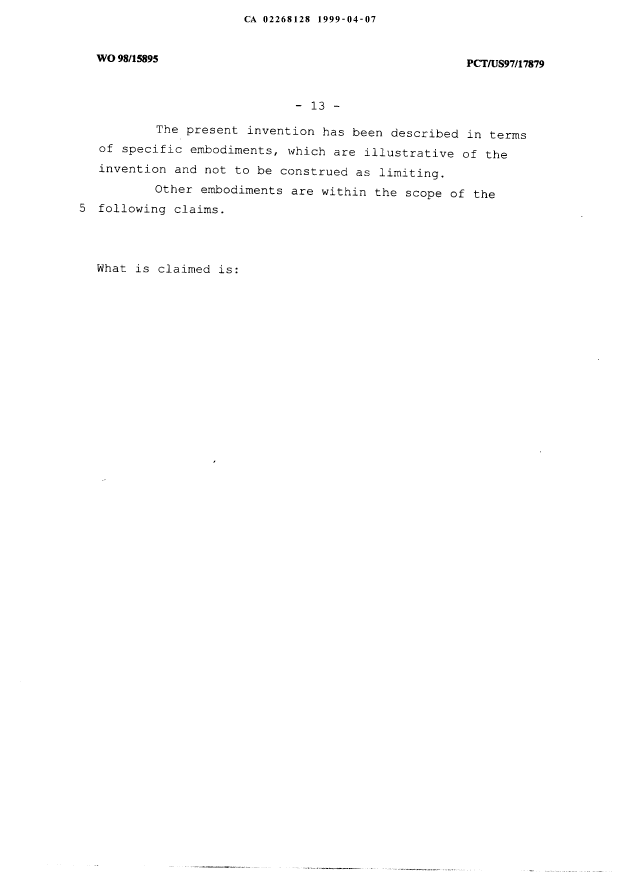 Canadian Patent Document 2268128. Description 19990407. Image 13 of 13