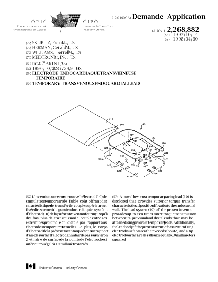 Canadian Patent Document 2268882. Cover Page 19981208. Image 1 of 1