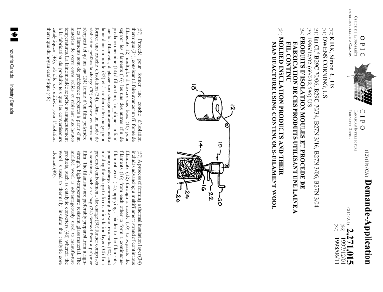 Canadian Patent Document 2271015. Cover Page 19990729. Image 1 of 1